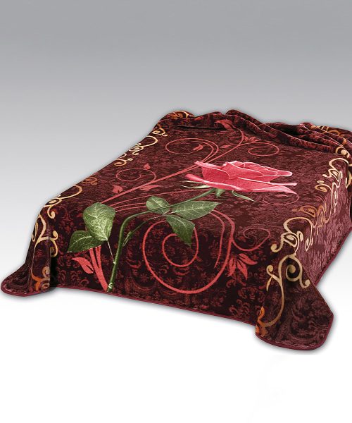 Ambientazione Coperta floreale burgurdy