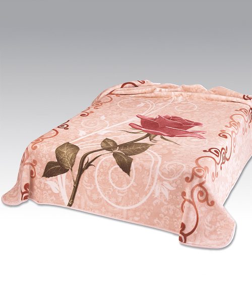 Ambientazione Coperta floreale rosa