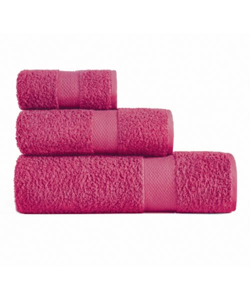 Asciugamani bagno in cotone colore fucsia