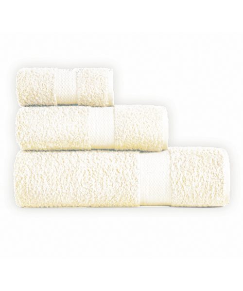 Asciugamani bagno in cotone colore panna crema